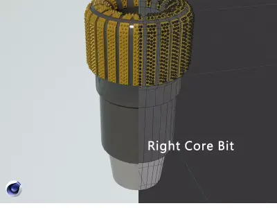Right Core Bit Low-poly 3D model
