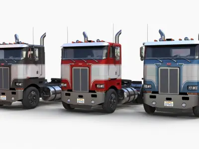 Peterbilt 362 daycab dryvan Low-poly 3D model