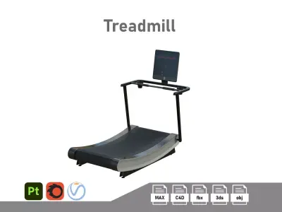 Curve Treadmill Low-poly 3D model