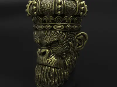 ANimal Pendant Jewelry Monkey king with crown vol1  3D print model