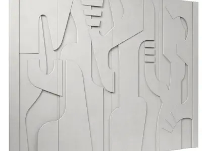Decorativ panel wave 33 3D model