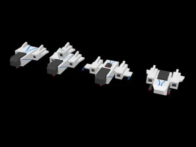 Complete Low-poly spaceship collection Low-poly 3D model