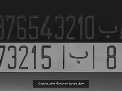 Customizable Arabic license plateS 3D Model Pack