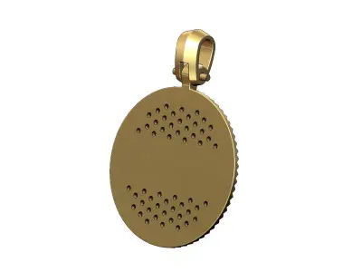 Girl diamond iced fluted bezel pendant with bail 3D print model