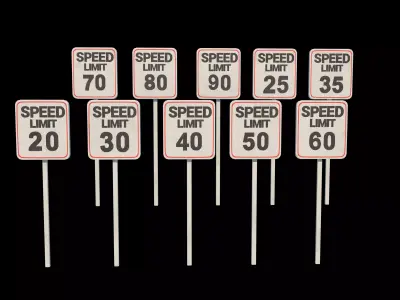 Speed Limit Sign  3D model