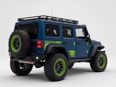 Aggressive Off Road SUV Low-poly 3D model