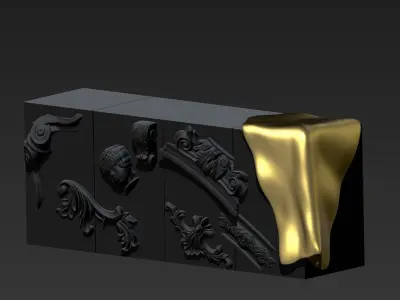 unique sideboard buffet modern greek element 3D model