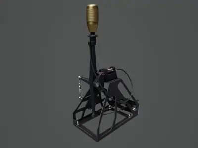 Short Shifter 01 - Variation A - Gold Low-poly 3D model