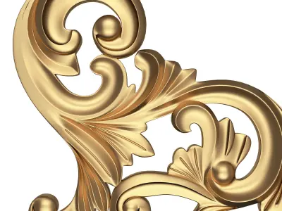 Corner Carved Plaster Molding Decoration 05 Low-poly 3D model