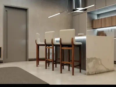 Stool Davena Low-poly 3D model