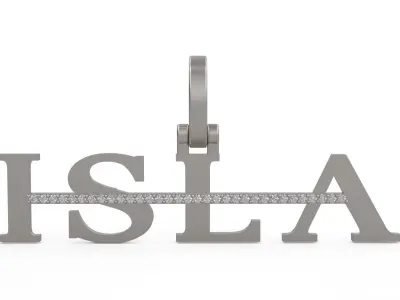 Model 1136 Isla Name Pendant Stripe Diamond 3D print model
