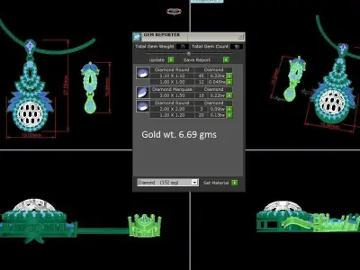 Pendant Earrings combo - 1105 3D print model