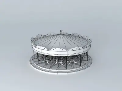 Steam Galloper Carousel  1947  Free 3D model