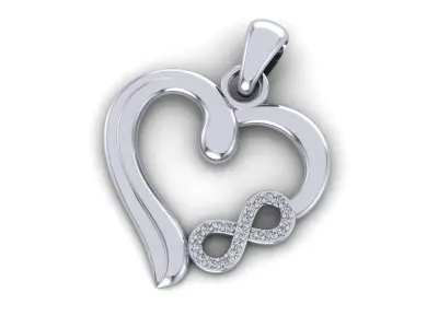 Heart pendant infinity love diamond 3D print model