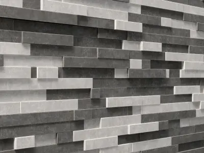 Wall long brick clinker n1 3D model