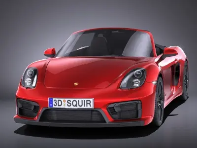 Porsche Boxster GTS 2017 VRAY 3D model