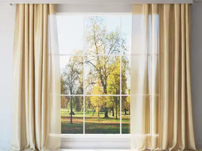  Curtains set of 12 models Low-poly 3D model