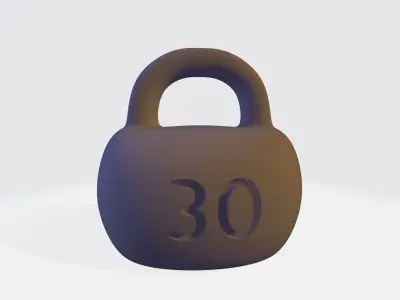 Weight weighted kettlebell with number 3D print model