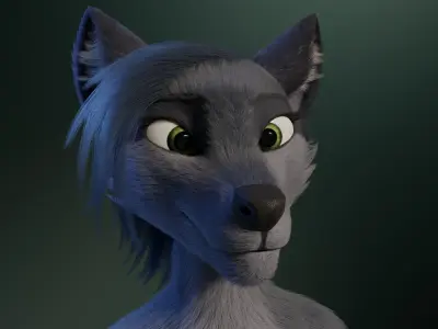 Jennifer Anthro Wolf 3D model