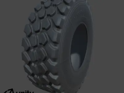 Rubber Tire Low-poly Game Ready VR AR 3D model Low-poly 3D model