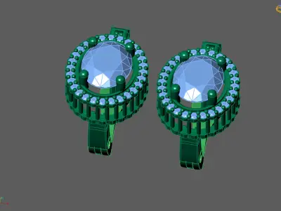 Women Earrings 3DM STL Womens Earring Renders 3D print models   3D print model 32