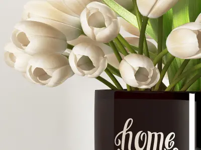 white tulip 9 3D model