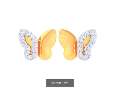 6 Kids Earrings  3D Model Pack