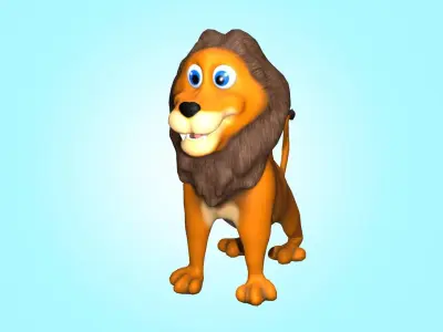 lion Cartoon Character 3D model