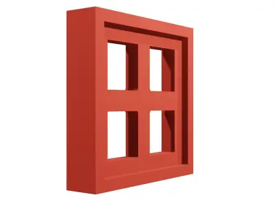 Brick Jaali style block Square 3D model