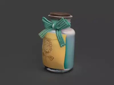 Chinese bottle  Low-poly 3D model