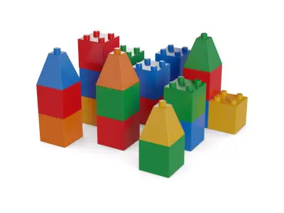 Cars and action games Building Blocks Low-poly 3D model purchase