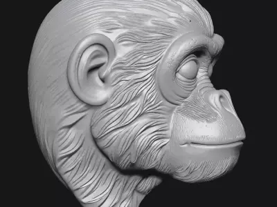 Chimpanzees 3D print model