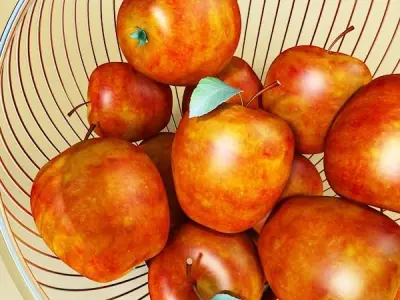 Photorealistic Fruits Basket Collection 3D model