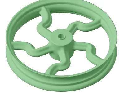 Plastic Bike Wheel Rim Toy 3D model