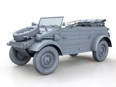 Volkswagen Typ 82 - Kuebelwagen 3D model