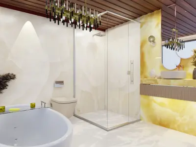 Luxury Modern Bathroom Interior Design Asset 3D model