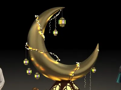 Ramadan Moon Design 3D model