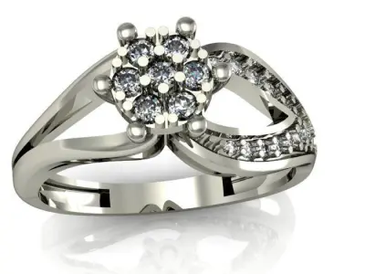 daimond ring 3D print model shop