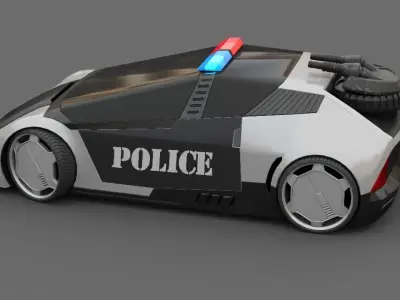 sci-fi Police car   3D model