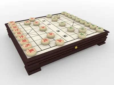 Chiness Chess - Xiangqi with table 3D model