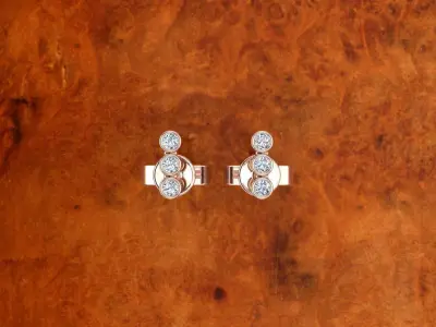 Diamond Jewelry Earring 3D print model 4