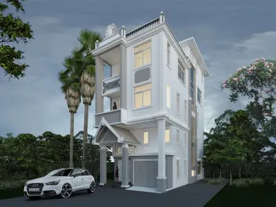 2 floors villa 3D model