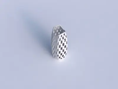 Vase double arc hexagon with checker grid lattice 2 3D print model