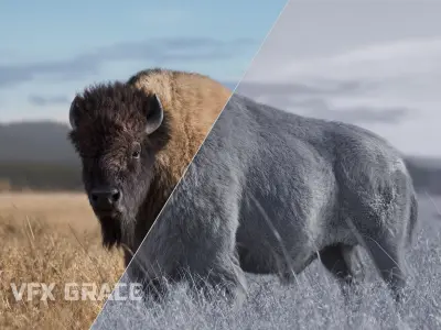 Bison Male  UE Character Asset 3D model