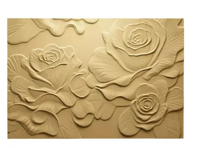 modern panel wall decor set relief stl mural CNC 174 3D model