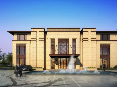 3D model of 2022 luxury fashion villa exterior 92 3D model