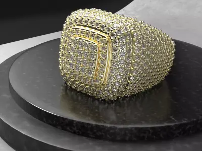 diamonds ring 3D print model