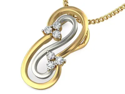 Solitaire Women Pendant 3dm STL OBJ FBX Renders Details 3D print model 59