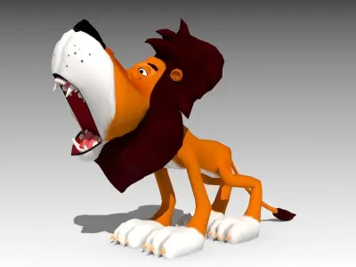 Lion Toon Low-poly 3D model