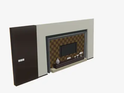 Deco TV Wall PBR 3D model